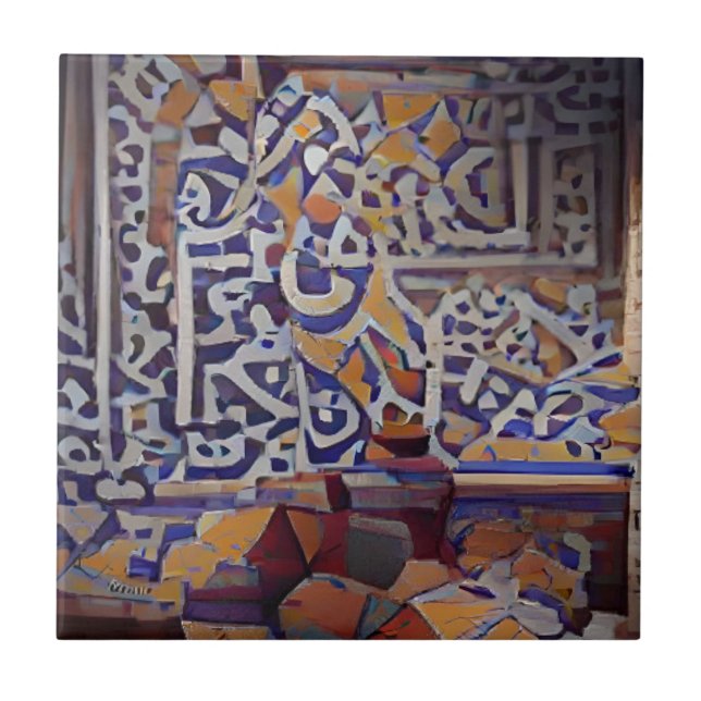 Carreau Mosaïque marocaine art géométrique (Devant)