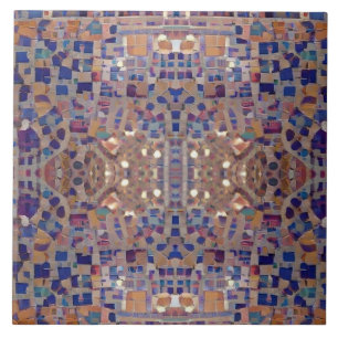 Carreau Mosaïque marocaine design d'inspiration bleu beige