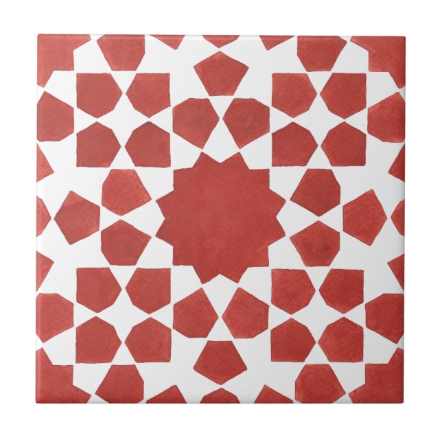 Carreau mosaïque marocaine rouge MAMLUK (Devant)