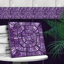 Mosaïque spirale - Fluorite d'Améthyste