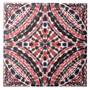 Carreau Mosaïques Rouges Rouges Noirs Méditéranes Peint À