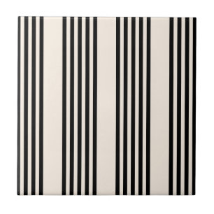 Carreau Motif à cinq bandes noir et beige