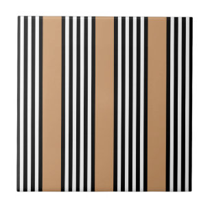 Carreau Motif à cinq bandes noir et blanc avec bronzage
