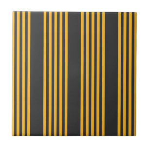 Carreau Motif à cinq bandes Sunny jaune et charbon de bois
