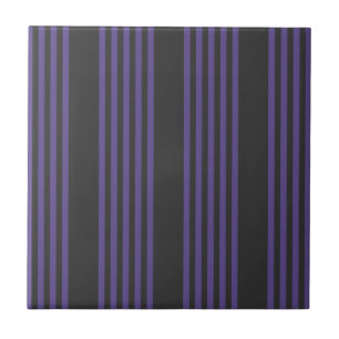 Carreau Motif à cinq bandes Ultra violet et charbon de boi
