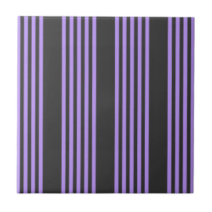 Carreau Motif à cinq bandes violet et charbon de bois