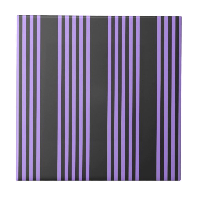Carreau Motif à cinq bandes violet et charbon de bois (Devant)