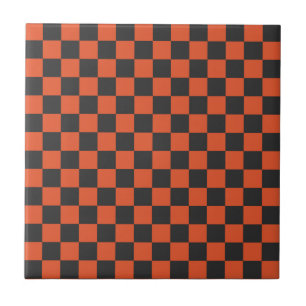 Carreau Motif à damier en braise et en cendre