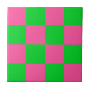 Carreau Motif À damiers chèque rose vert