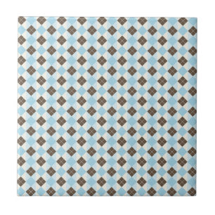 Carreau Motif à motifs de losanges classique bleu et Brow