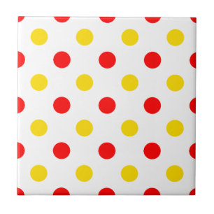 Carreau Motif à pois blancs rouges jaunes