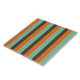 Carreau Motif à rayures vert, noir et orange