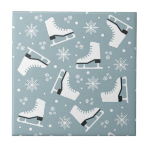 Carreau Motif à thème hiver avec patins à glace