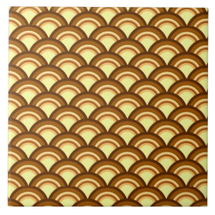 Carreau Motif à vagues Art déco - chocolat et jaune