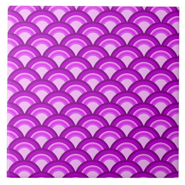 Carreau Motif à vagues Art déco - violet et orchidée (Devant)