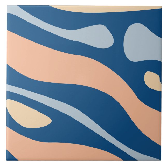 Carreau Motif Abstrait de liquide vave brun beige brun (Devant)