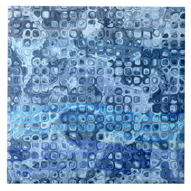 Carreau Motif abstrait d'eau bleu océan (Devant)