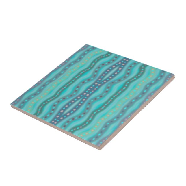 Carreau Motif Abstrait Dichroic Beach Glass dépoli (Côté)