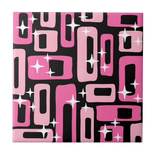 Carreau Motif Abstrait moderne du milieu du siècle (Devant)