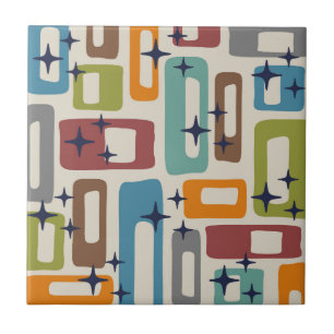 Carreau Motif Abstrait moderne rétro du milieu du siècle