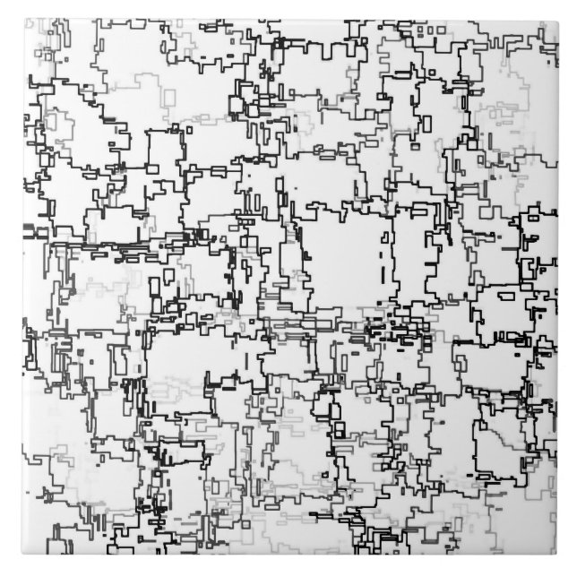 Carreau Motif Abstrait noir et blanc (Devant)