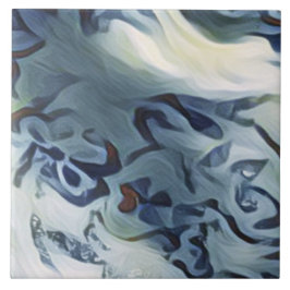 Carreau Motif abstrait onduleux vintage de gris bleu