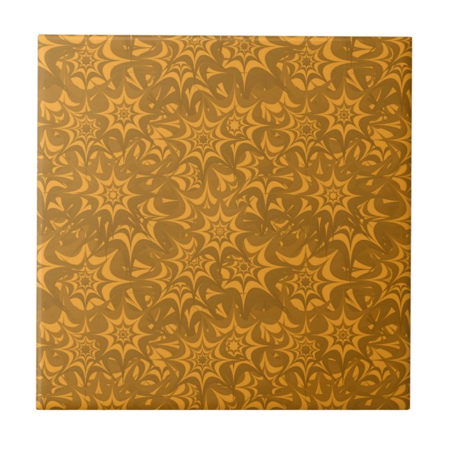 Carreau Motif Abstrait Orange Floral Star (Devant)