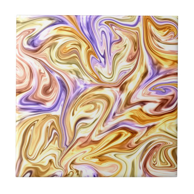Carreau Motif Abstrait Waves Gold Purple Waves (Devant)