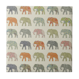 Carreau Motif animal coloré éléphant