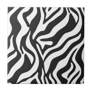 Carreau Motif animalier sauvage rayé zèbre noir blanc gras