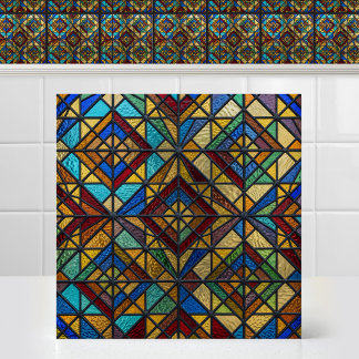 Carreau Motif Antique Cathédrale Diamant Verre Teinté