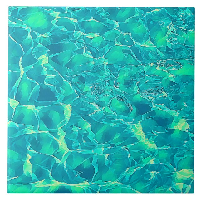 Carreau Motif Aqua Vert Bleu (Devant)