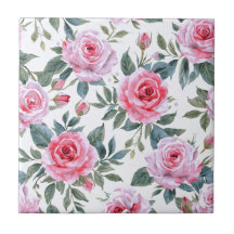 Motif aquarelle cottagecore floral rose rose