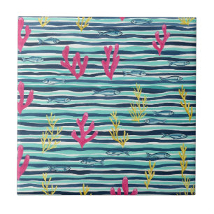 Carreau Motif aquarelle nautique rétro (1)