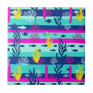 Carreau Motif aquarelle nautique rétro (5)