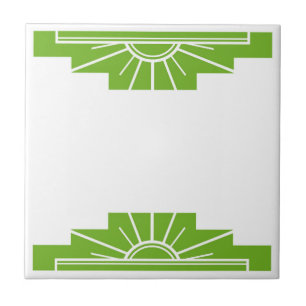 Carreau Motif Art déco dans le vert de la chaux