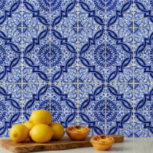 Motif authentique d'azulejo méditerranéen bleu bla