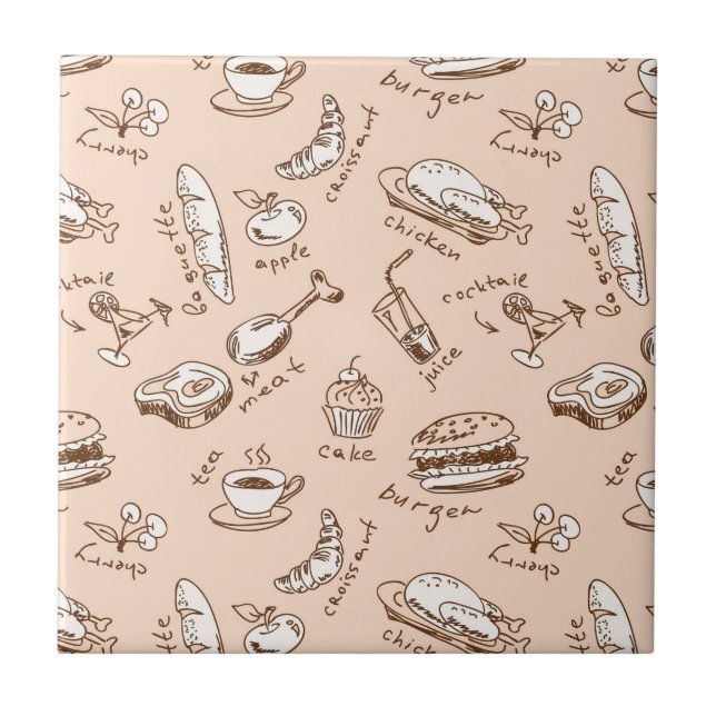 Carreau Motif avec nourriture (Devant)