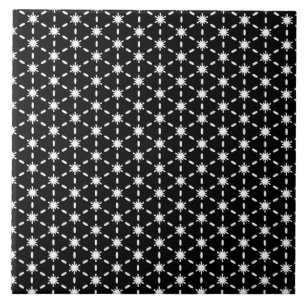 Carreau Motif Black et White Star 