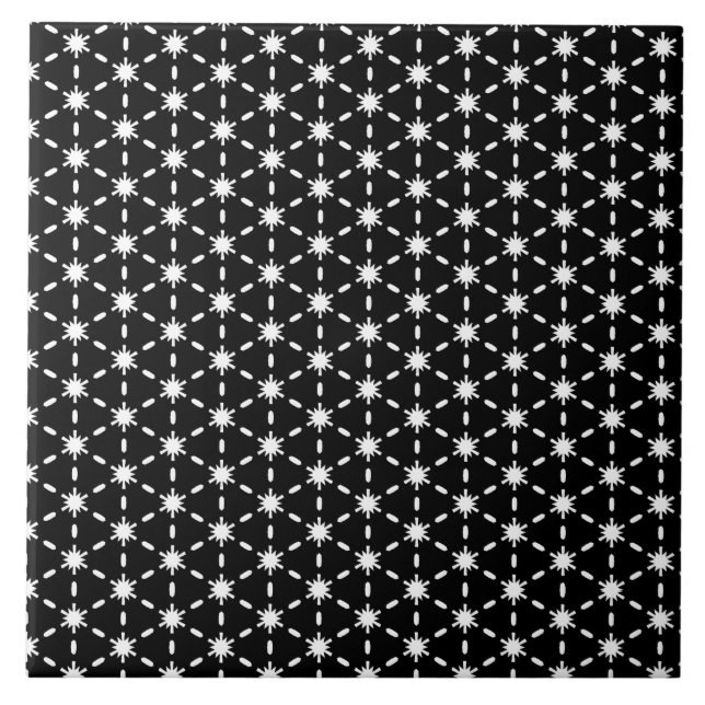 Carreau Motif Black et White Star (Devant)