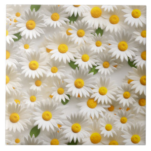 Carreau Motif blanc 3D Daisy