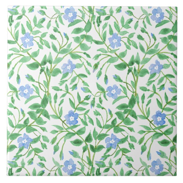 Carreau Motif blanc bleu de bigorneau de style campagnard (Devant)
