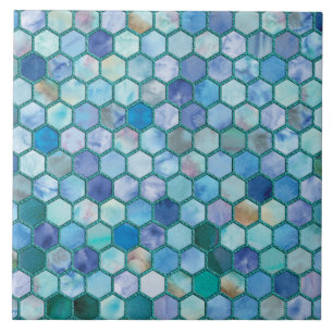 Carreau Motif bleu de nid d'abeilles d'Aqua de luxe