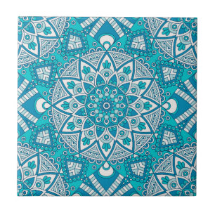 Carreau Motif bleu de tuile de mandala