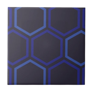 Carreau Motif bleu d'hexagone