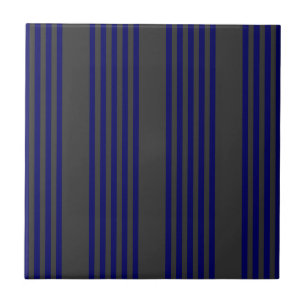 Carreau Motif bleu marine et charbon cinq bandes