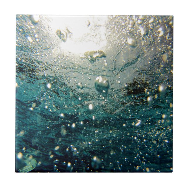 Carreau Motif bleu turquoise de mer de l'eau de bulles de (Devant)