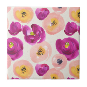 Carreau Motif botanique d'aquarelle