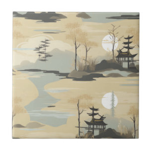 Carreau Motif botanique de la forêt de bambou Zen (4)