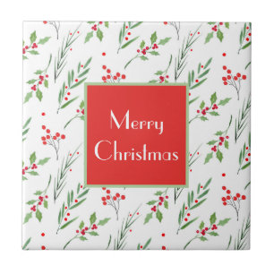 Carreau Motif botanique mixte de Noël